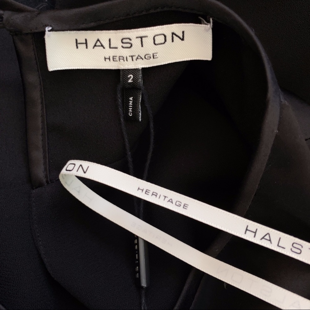 Halston Heritage Sleeveless Asymmetric Drape Dress - Picture 7 of 8